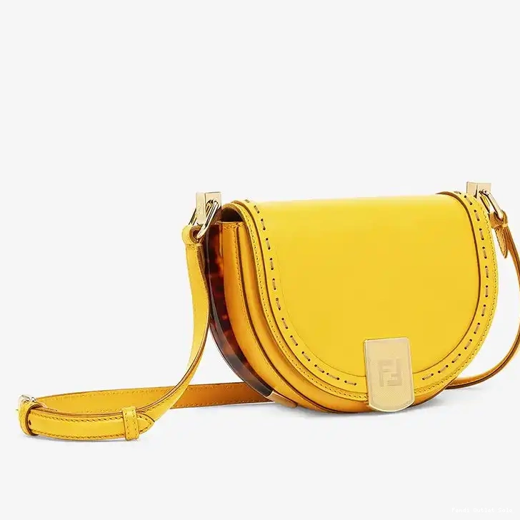 Cheap Leather Calf In Bag Logo ROMA Fendi Yellow Moonlight 0515